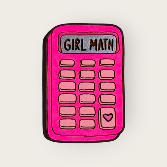 Girl Math Calculator XL Wood Magnet