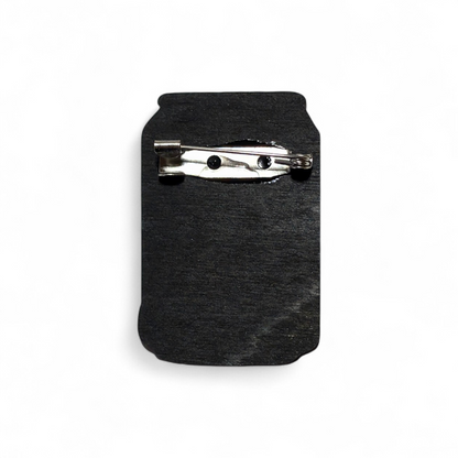 Diet Soda Bar Back Brooch - Hand Painted Wood Pin