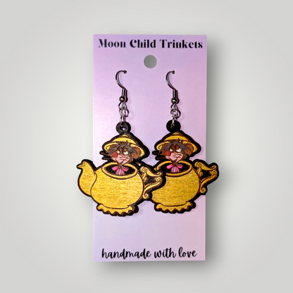 Dormouse Alice in Wonderland Hand Painted Earrings
