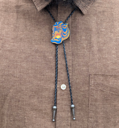 Aladdin Cave of Wonders Bolo Tie - Hand Painted Wood Bolo