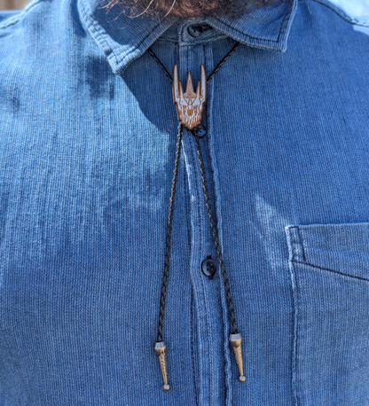 Sauron Bolo Tie - Hand Painted Wood Bolo LOTR