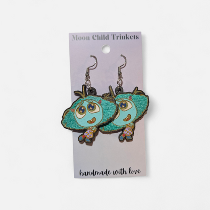 Envy Inside Out Hand Painted Wood Dangle Earrings