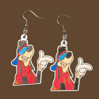 Max Goof A Goofy Movie Hand Painted Wood Earrings