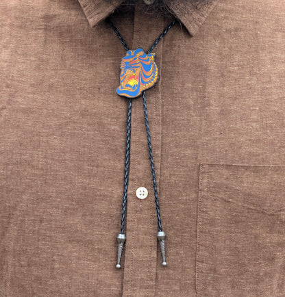 Aladdin Cave of Wonders Bolo Tie - Hand Painted Wood Bolo