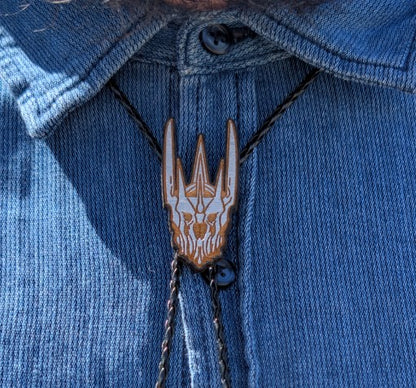 Sauron Bolo Tie - Hand Painted Wood Bolo LOTR