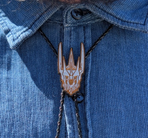 Sauron Bolo Tie - Hand Painted Wood Bolo LOTR