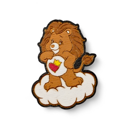 Braveheart Lion Care Bears Hand Painted Wood Magnet