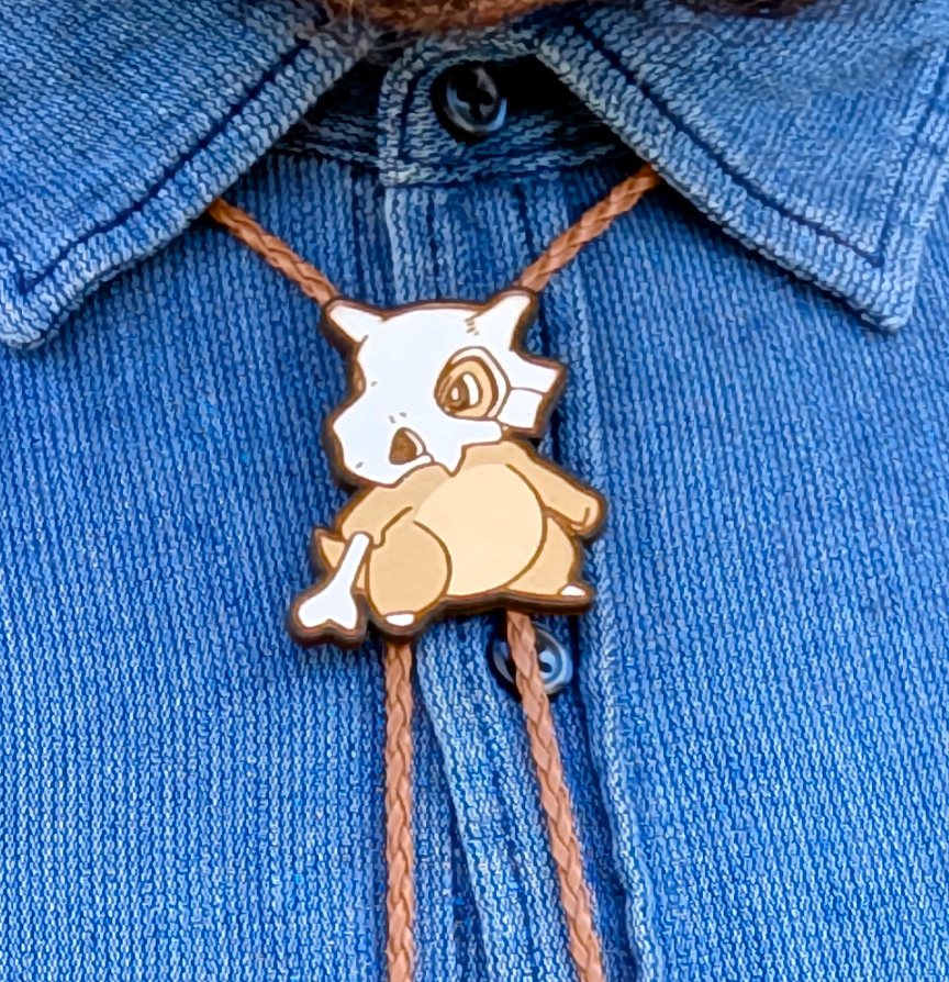 Cubone Western Bolo Tie - Pokemon Cowboy Tie - Statement Neckwear