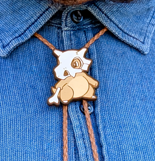 Cubone Western Bolo Tie - Pokemon Cowboy Tie - Statement Neckwear