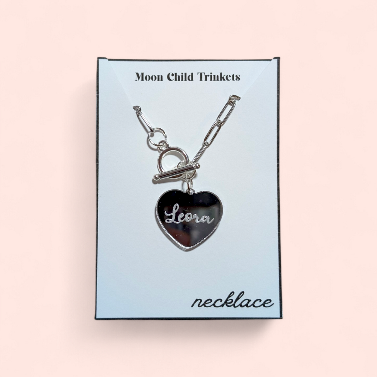 Personalized Heart Acrylic Paperclip Chain Necklace