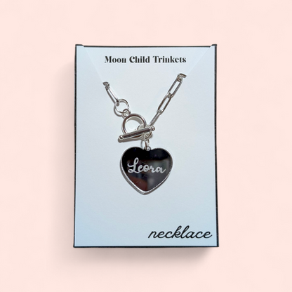 Personalized Heart Acrylic Paperclip Chain Necklace