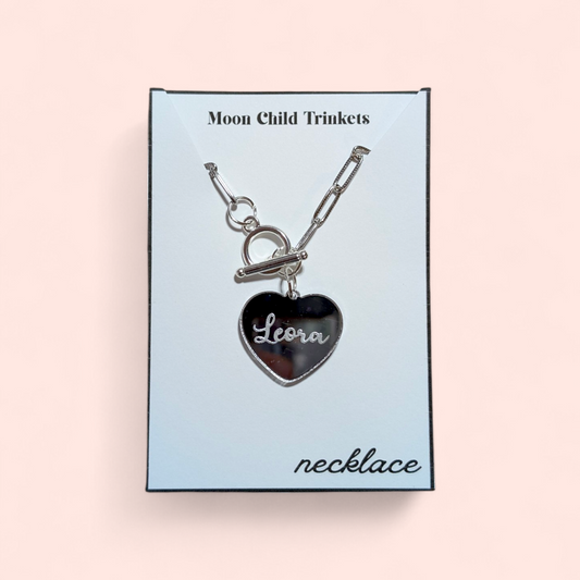 Personalized Heart Acrylic Paperclip Chain Necklace