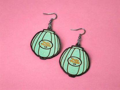 Polly Pocket Hand Painted Wood Dangle Earrings
