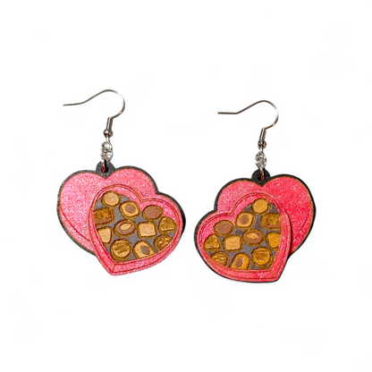 Box of Chocolates Hand Painted Wood Earrings