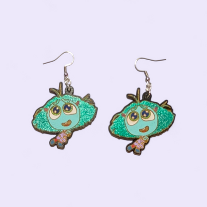Envy Inside Out Hand Painted Wood Dangle Earrings