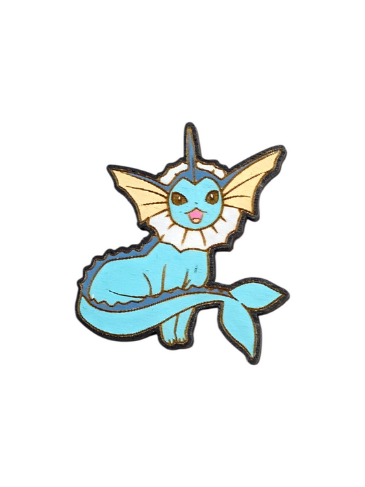 Vaporeon Pokemon Hand Painted Wood Magnet