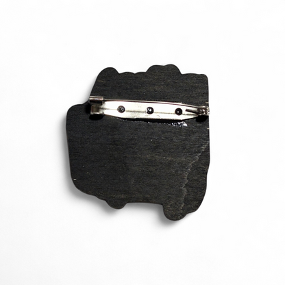 Shrek Beware Ogre Bar Back Brooch - Hand Painted Wood Pin
