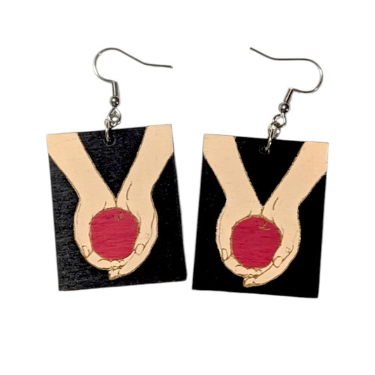 Twilight Book Hand Painted Wood Earrings