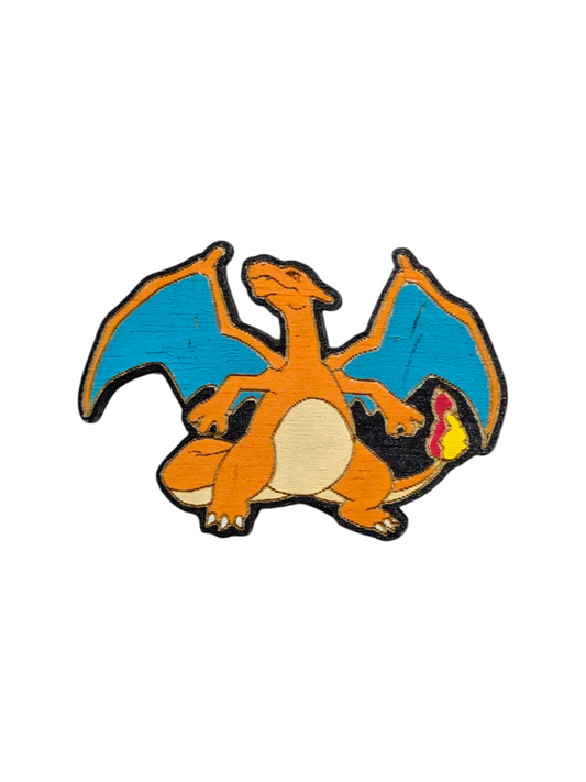 Charizard Pokemon Hand Painted Wood Magnet