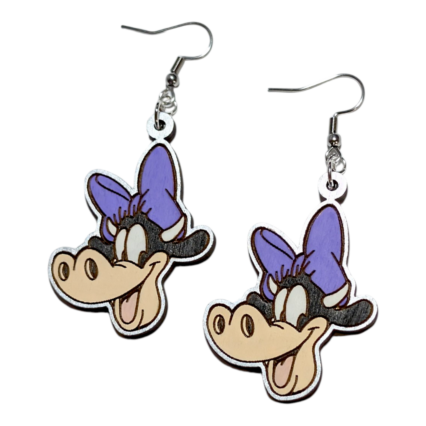 Clarabelle (Mickey and Friends) Hand Painted Wood Earrings
