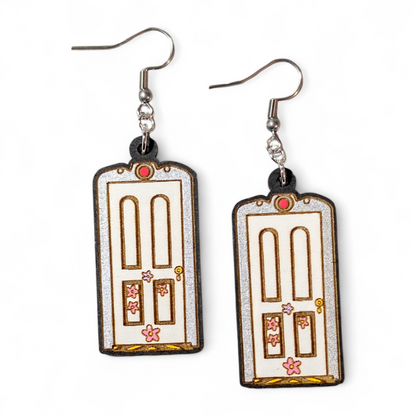 Monsters Inc Boo's Door Hand Painted Wood Earrings