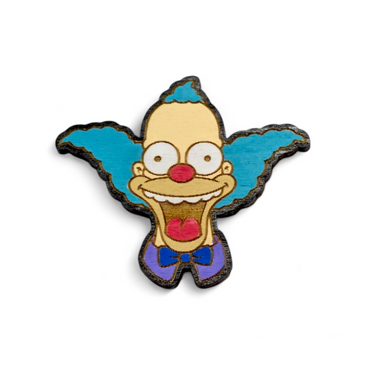 Krusty the Clown Hand Painted Wood Magnet
