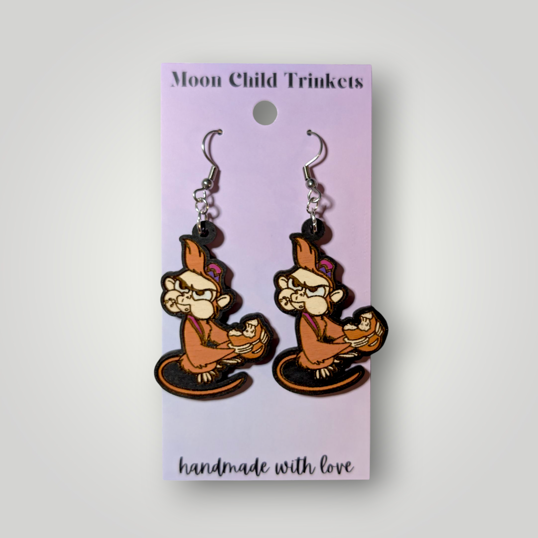 Abu Hand Painted Wood Earrings