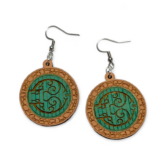 LOTR Hobbit Door Hand Painted Wood Earrings
