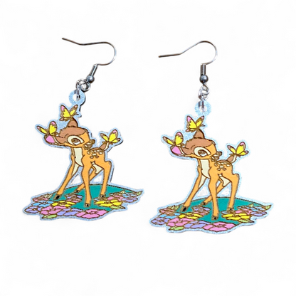 Bambi Hand Painted Wood Earrings