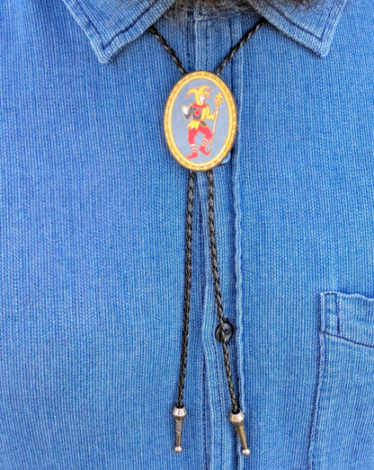 Joker / Jester Western Bolo Tie - Medieval Cowboy Tie - Statement Neckwear