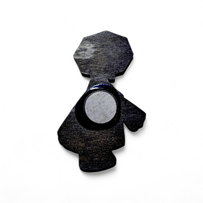 Raincoat Porch Goose Hand Painted Wood Magnet