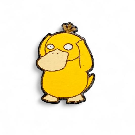 Psyduck Pokemon Bar Back Brooch - Hand Painted Wood Pin