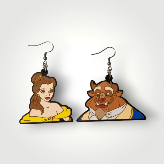 Belle and Beast Beauty and the Beast Earrings