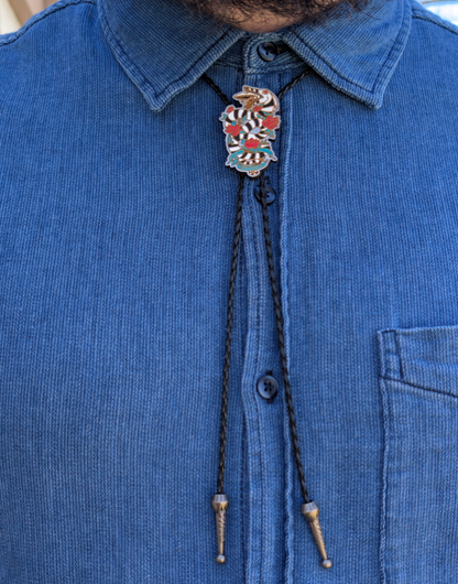 Sandworm Beetlejuice Bolo Tie - Hand Painted Wood Bolo