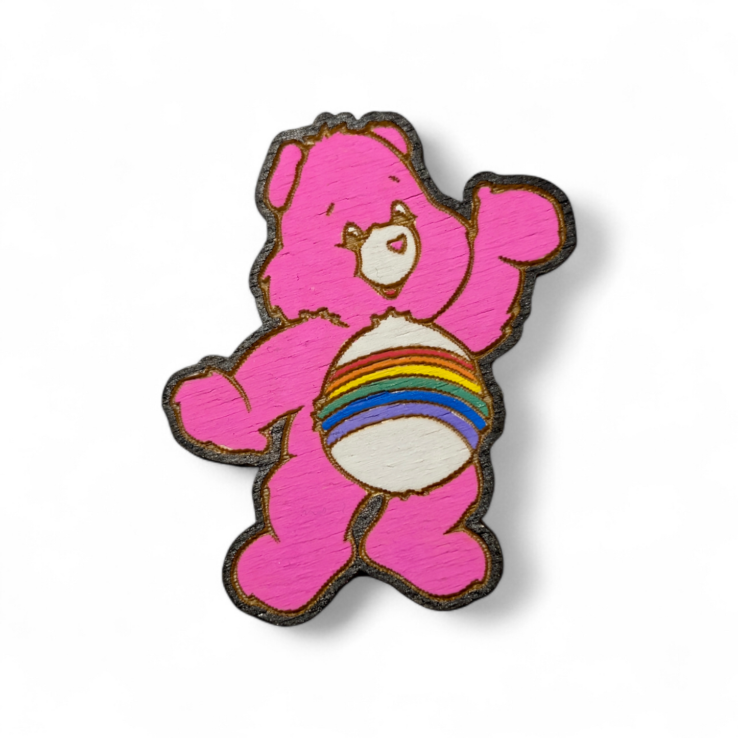 Cheer Bear Care Bears Hand Painted Wood Magnet