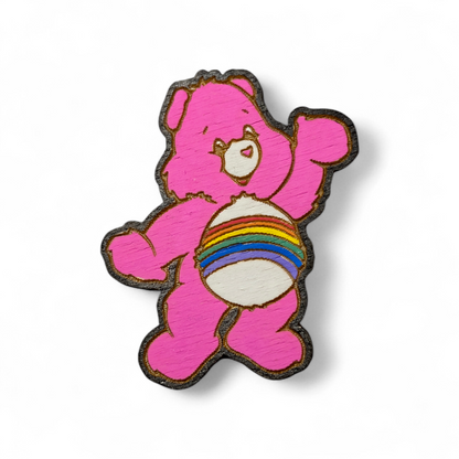 Cheer Bear Care Bears Hand Painted Wood Magnet