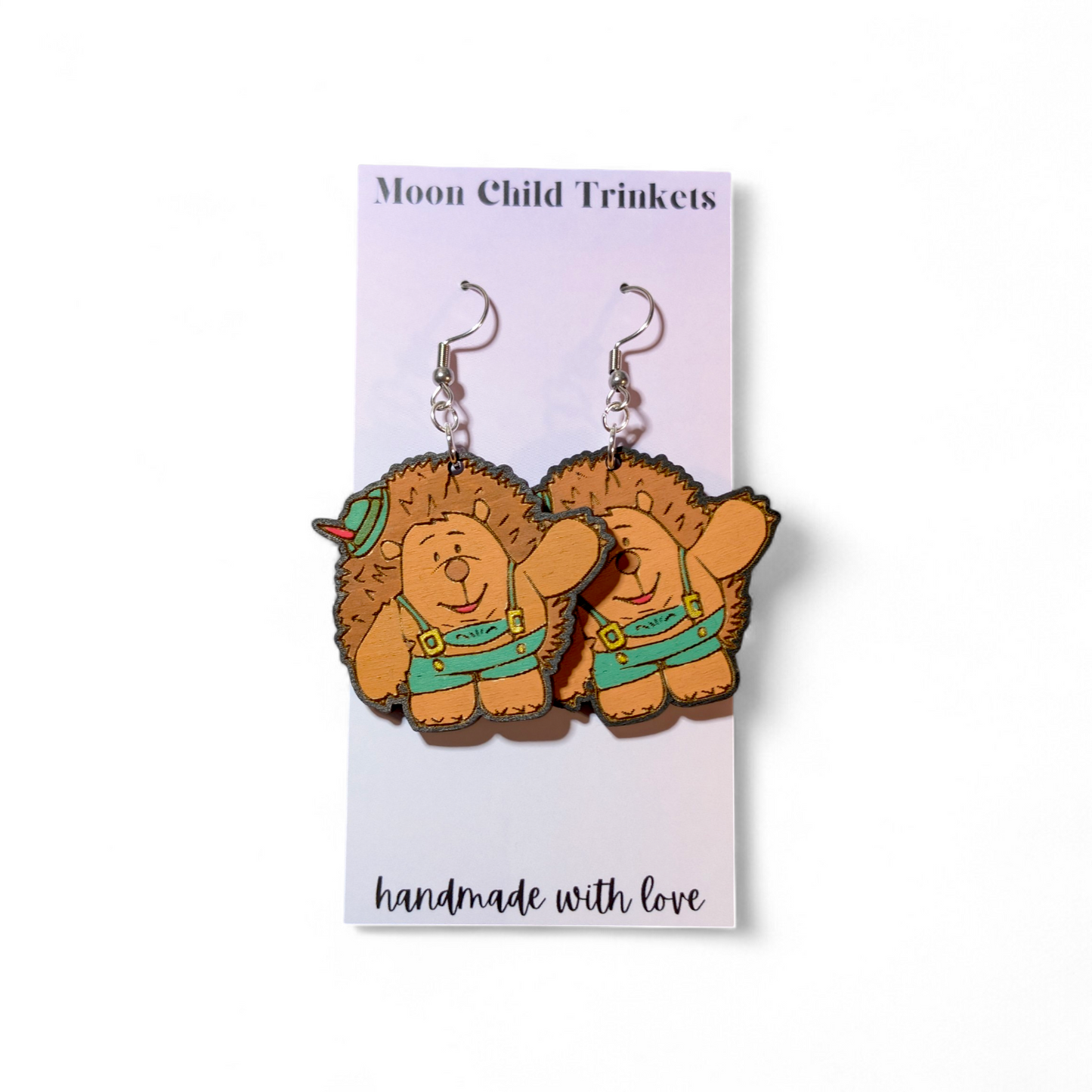 Toy Story Mr. Pricklepants Hand Painted Wood Dangle Earrings