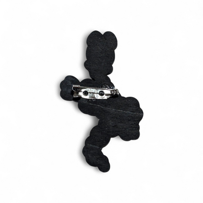 Mr DNA Bar Back Brooch - Hand Painted Wood Pin