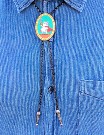 Knight Cat Western Bolo Tie - Cowboy Tie - Statement Neckwear