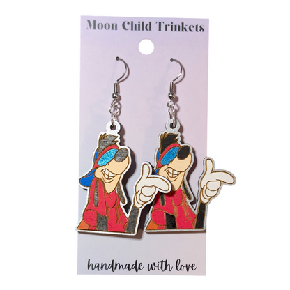Max Goof A Goofy Movie Hand Painted Wood Earrings