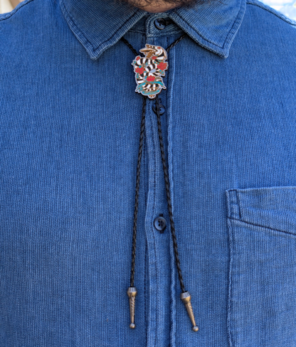 Sandworm Beetlejuice Bolo Tie - Hand Painted Wood Bolo