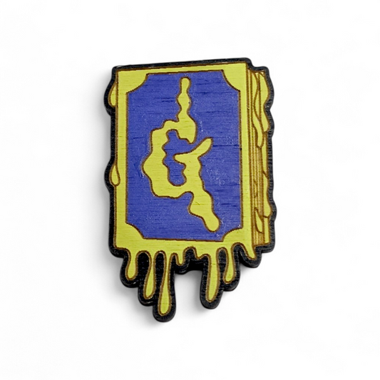 Goosebumps Book Bar Back Brooch - Hand Painted Wood Pin