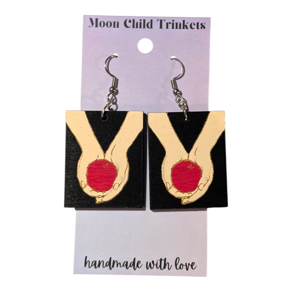 Twilight Book Hand Painted Wood Earrings
