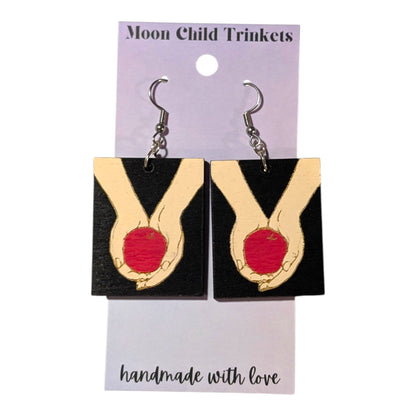 Twilight Book Hand Painted Wood Earrings