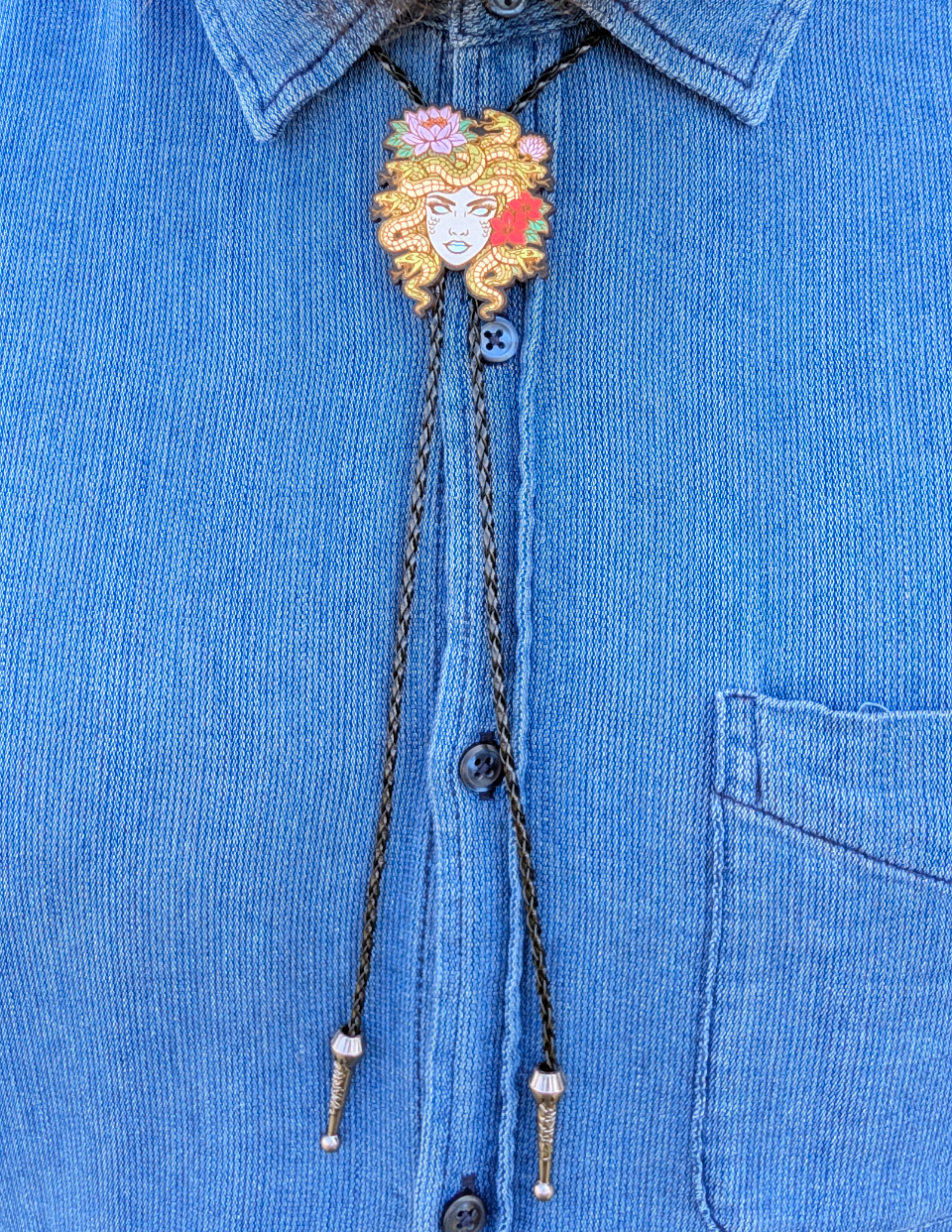 Medusa Western Bolo Tie - Greek Mythology Cowboy Tie - Statement Neckwear