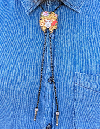 Medusa Western Bolo Tie - Greek Mythology Cowboy Tie - Statement Neckwear