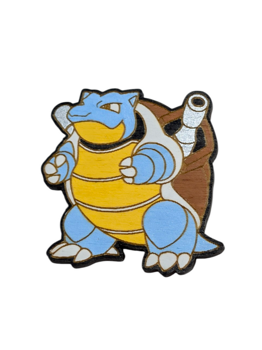 Blastoise Pokemon Hand Painted Wood Magnet