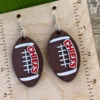 Personalized Football Wood Drop Earrings