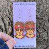 Chiefs Patrick Mahomes Inspired Hand Painted Wood Dangle Earrings
