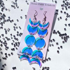 Iridescent Moon Phase Dangle Earrings *LIMITED EDITION*